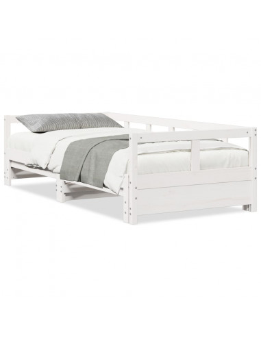 Dormeuse senza Materasso Bianca 90x190 cm Legno Massello Pino