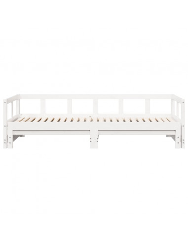 Dormeuse senza Materasso Bianca 90x190 cm Legno Massello Pino