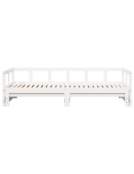 Dormeuse senza Materasso Bianca 90x190 cm Legno Massello Pino