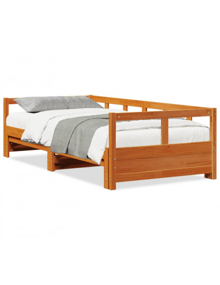 Dormeuse senza Materasso Marrone Cera 90x190 cm Legno di Pino