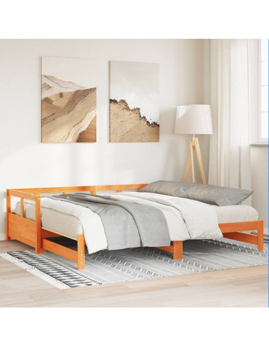 Dormeuse senza Materasso Marrone Cera 90x190 cm Legno di Pino