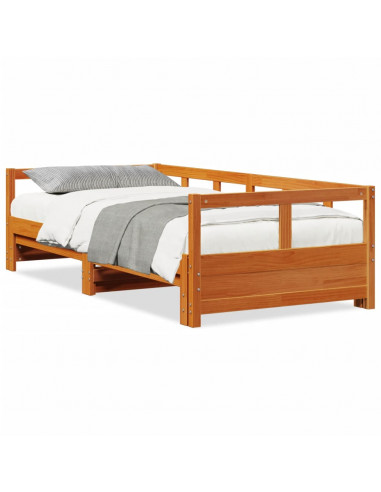Dormeuse senza Materasso Marrone Cera 90x200 cm Legno di Pino