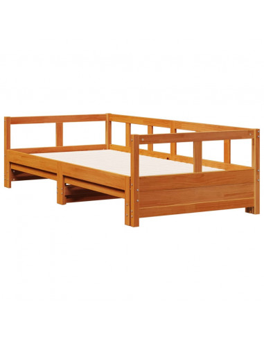 Dormeuse senza Materasso Marrone Cera 90x200 cm Legno di Pino