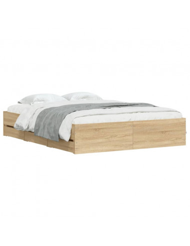 Giroletto Cassetti Rovere Sonoma 140x190 cm Legno Multistrato