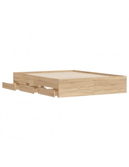 Giroletto Cassetti Rovere Sonoma 140x190 cm Legno Multistrato