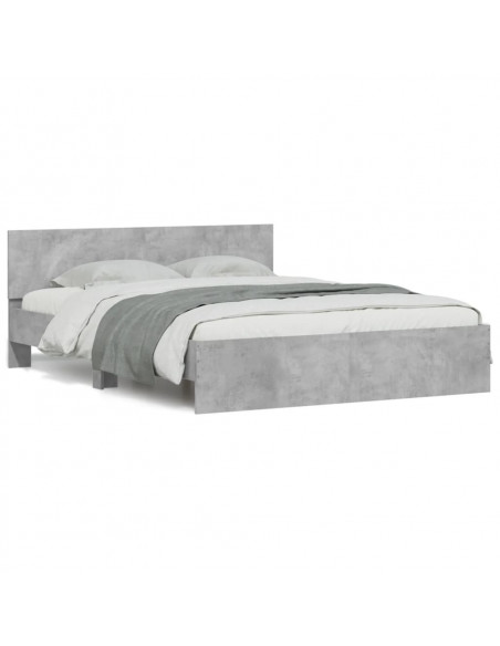 Giroletto con Testiera Grigio Cemento 140x190 cm