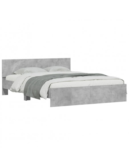 Giroletto con Testiera Grigio Cemento 140x190 cm