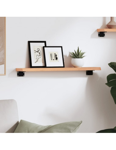 Ripiano Muro Marrone Chiaro 60x10x2 cm Massello Rovere Trattato