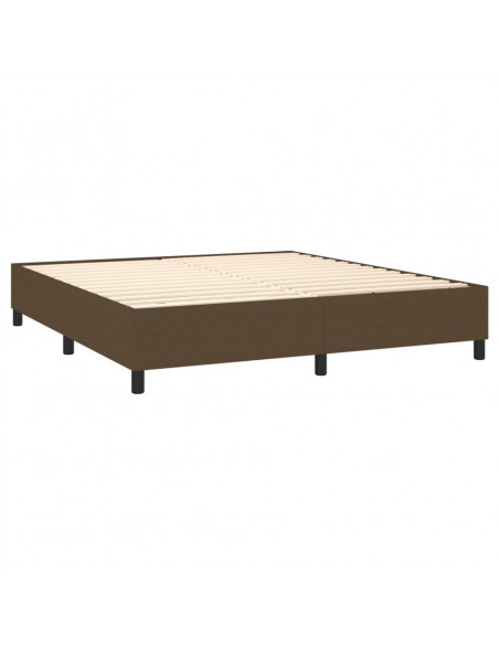 Letto a Molle Materasso e LED Marrone Scuro 160x200 cm Tessuto