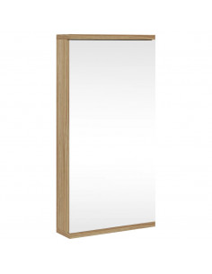 Armadietto Angolare con Specchio da Bagno Rovere 30x24x60 cm 2