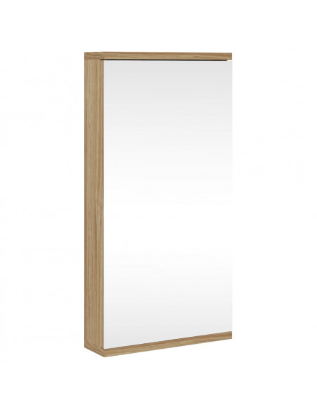 Armadietto Angolare con Specchio da Bagno Rovere 30x24x60 cm