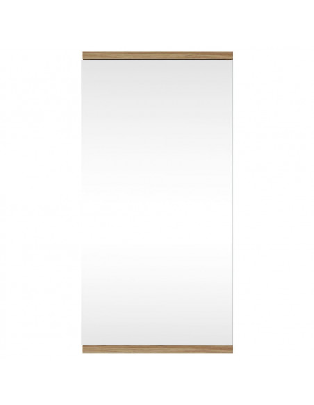 Armadietto Angolare con Specchio da Bagno Rovere 30x24x60 cm