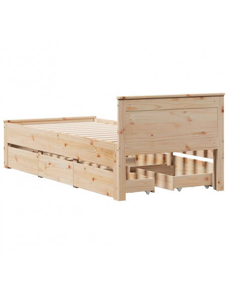 Giroletto senza Materasso con Testiera 90x190 cm Massello Pino