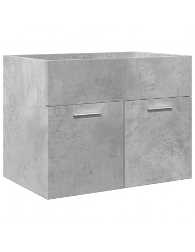 Set Mobili da Bagno 3 pz Grigio Cemento in Legno Multistrato