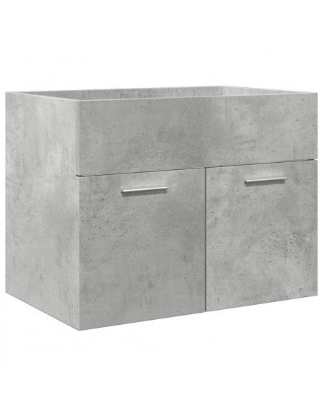 Set Mobili da Bagno 3 pz Grigio Cemento in Legno Multistrato