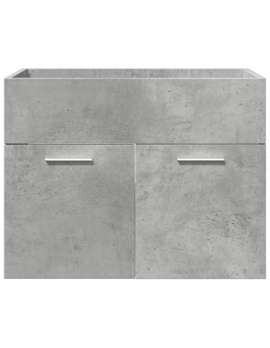 Set Mobili da Bagno 3 pz Grigio Cemento in Legno Multistrato