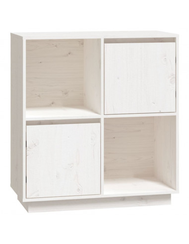 Credenza Bianca 74x35x80 cm in Legno Massello di Pino