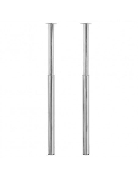Gambe Telescopiche per Tavolo 2 pz Cromate 710 mm-1100 mm