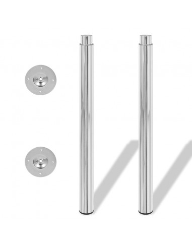 Gambe Telescopiche per Tavolo 2 pz Cromate 710 mm-1100 mm