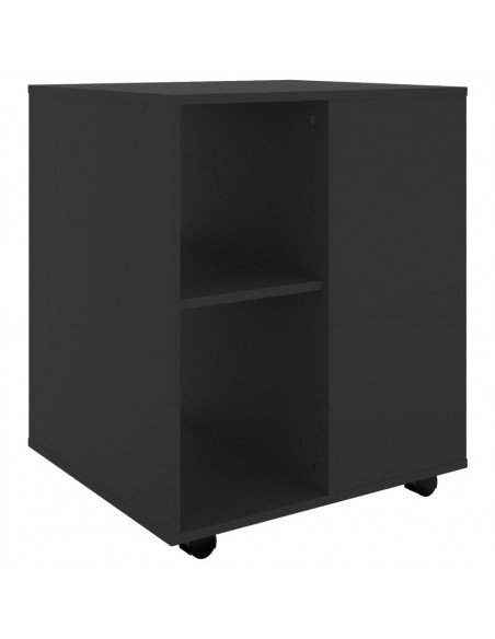 Mobiletto con Ruote Nero 60x53x72 cm in Legno Multistrato