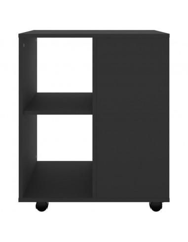Mobiletto con Ruote Nero 60x53x72 cm in Legno Multistrato