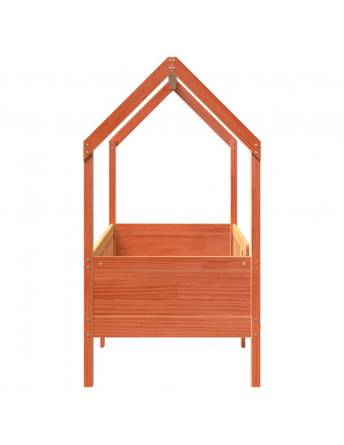 Giroletto Casetta Bambini Marrone Cera 80x160 cm Massello Pino