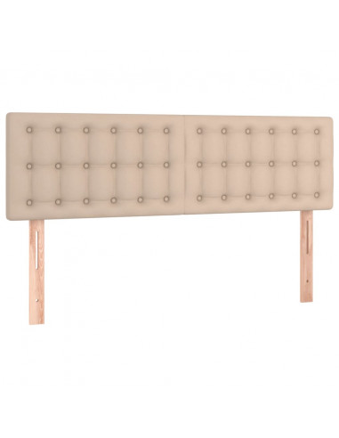 Testiera Cappuccino a LED 144x5x78/88 cm in Similpelle