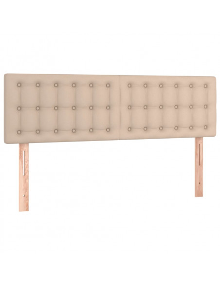 Testiera Cappuccino a LED 144x5x78/88 cm in Similpelle