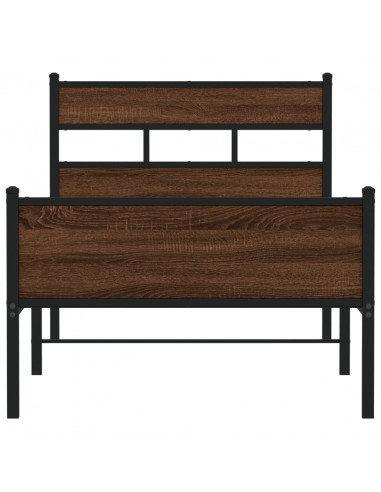 Giroletto senza Materasso Rovere Marrone 80x200cm in Truciolato