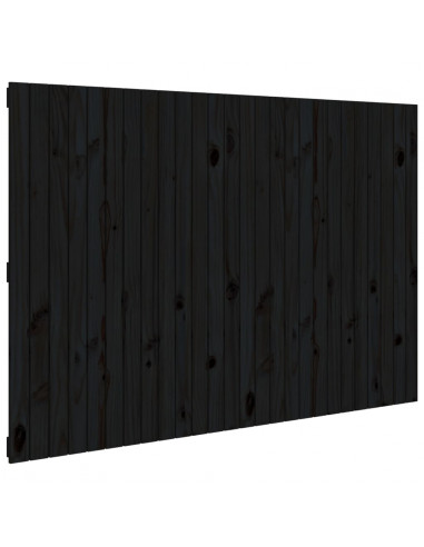 Testiera da Parete Nera 166x3x110 cm in Legno Massello di Pino