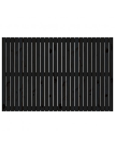 Testiera da Parete Nera 166x3x110 cm in Legno Massello di Pino