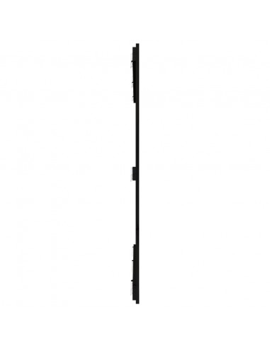 Testiera da Parete Nera 166x3x110 cm in Legno Massello di Pino
