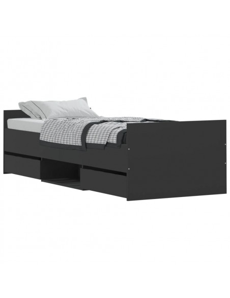 Giroletto con Testiera e Pediera Nero 75x190 cm