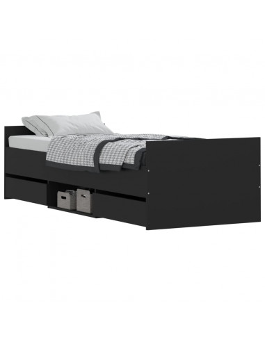 Giroletto con Testiera e Pediera Nero 75x190 cm