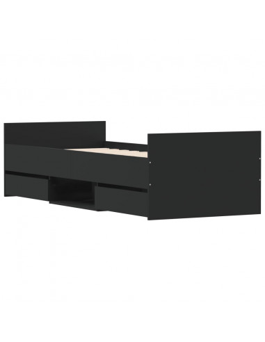 Giroletto con Testiera e Pediera Nero 75x190 cm