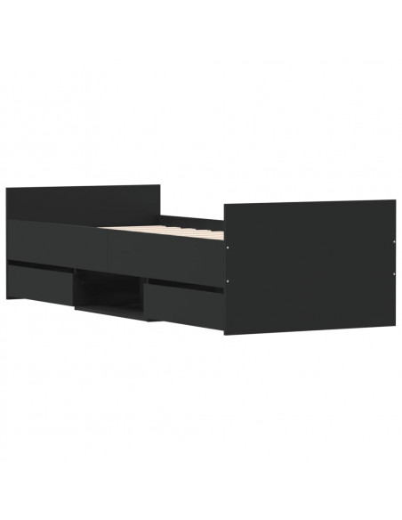 Giroletto con Testiera e Pediera Nero 75x190 cm