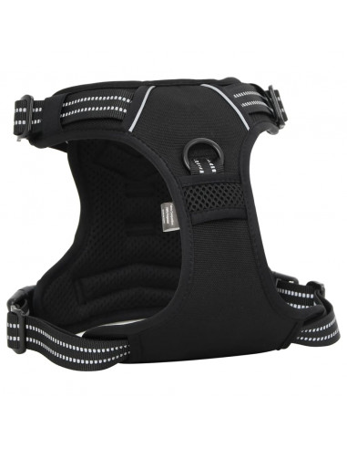 Pettorina per Cani con Guinzaglio e Collare Regolabile Nero XL