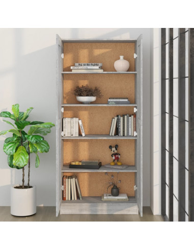 Comodino Grigio Sonoma 82,5x30,5x185,5 cm in Legno Multistrato