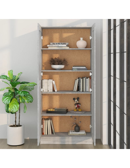 Comodino Grigio Sonoma 82,5x30,5x185,5 cm in Legno Multistrato