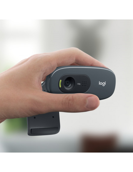 Logitech C270 Webcam HD, HD 720p/30fps, Videochiamate HD Widescreen, Correzione Automatica ‎Luminosità, Microfono Riduzione d