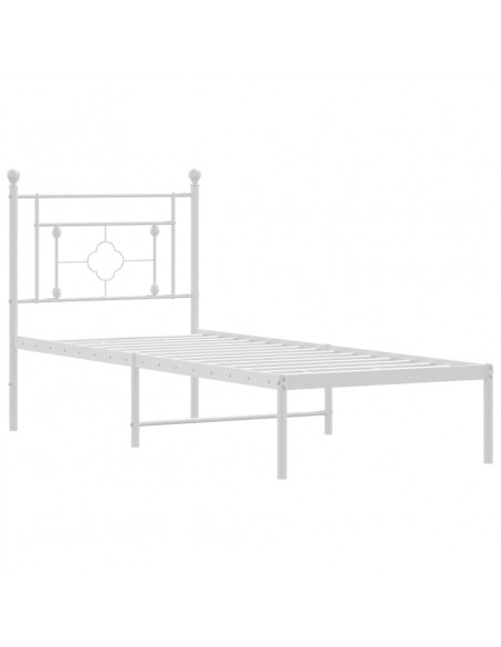 Giroletto con Testiera Metallo Bianco 80x200 cm