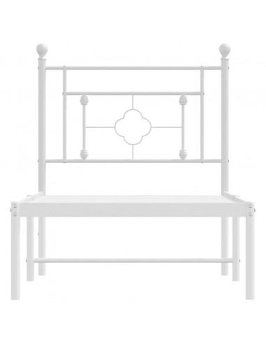 Giroletto con Testiera Metallo Bianco 80x200 cm