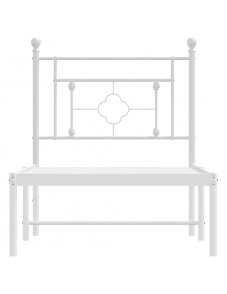 Giroletto con Testiera Metallo Bianco 80x200 cm