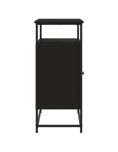 Credenza Nera 100x35x80 cm in Legno Multistrato