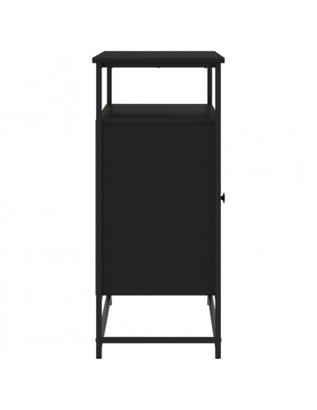 Credenza Nera 100x35x80 cm in Legno Multistrato