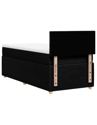 Giroletto a Molle con Materasso Nero 90x200 cm in Tessuto