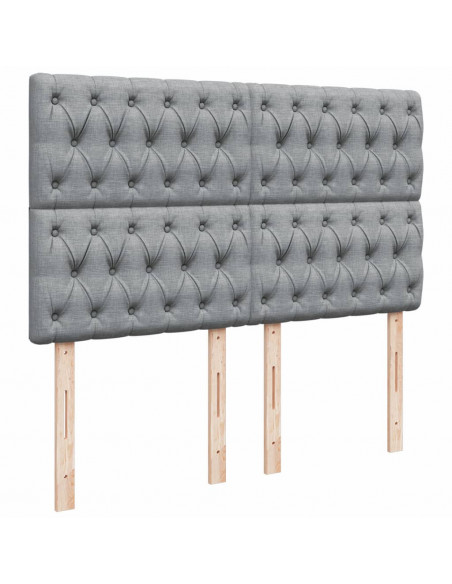Giroletto a Molle con Materasso Grigio Chiaro 140x200cm Tessuto