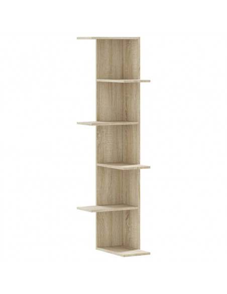 Scaffale Angolare Muro Rovere Sonoma 36,5x36,5x140 cm Legno