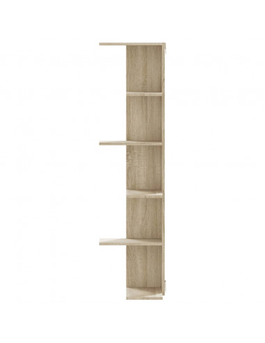 Scaffale Angolare Muro Rovere Sonoma 36,5x36,5x140 cm Legno