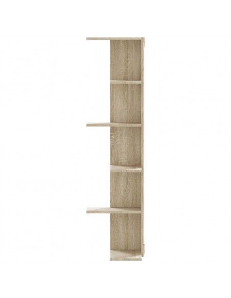 Scaffale Angolare Muro Rovere Sonoma 36,5x36,5x140 cm Legno